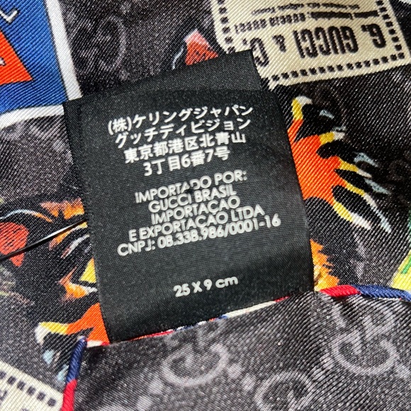 100% Gucci Silk Monogram Courrier Print Scarf - Picture 8 of 13